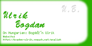 ulrik bogdan business card